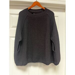 Alpaca Peru Black Cape Style Crewneck Pullover Sweater O/S EUC